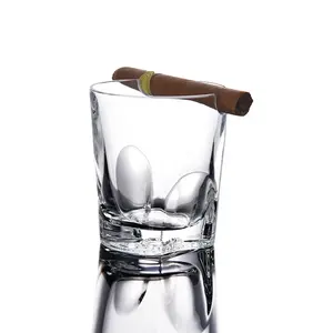 N23 kristall klares Glas Whisky Zigarren becher Zigarren halter Glas becher mit Medusa Boden Design