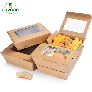 Custom biodegradable food packaging box eco friendly takeaway box food containers restaurant with window