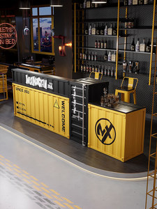 Meja Kasir Bar, Meja Kasir Gymnasium, Kontainer Komersial, Besi Industri, Meja Resepsionis, Rak Lantai - Product Image 3