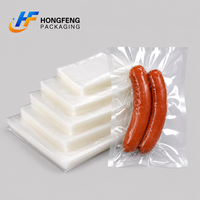 Sac sous vide transparent en nylon à trois soudures pour la conservation des saucisses cuites, qualité alimentaire, thermosoudable, commandes personnalisées acceptées