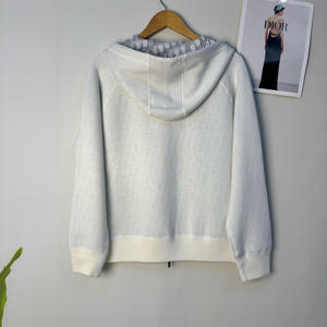 Cardigan in Lana Lavorato a Maglia con Cappuccio e Zip, Vestibilità Ampia, Doppio Lato, Tinta Unita, Autunno Inverno 25SS D per Uomo e Donna - Product Image 2