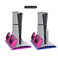 Station d'accueil multifonctionnelle Base de refroidissement pour console PS5/PS5 Slim Support vertical Chargeur double contrôleur