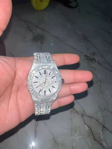 Exclusive Stainless Steel Alloy Quartz <b>Wristwatch</b> for <b>Men</b> Sparkling Moissanite Diamond Embellished Dial Scratch-Resistant - Product Image 5