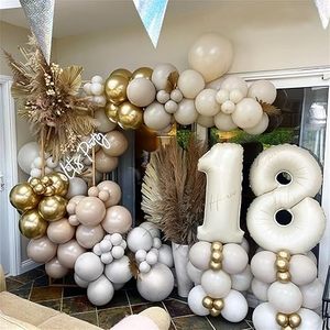 Globo Número <span class=keywords><strong>1</strong></span> Beige <span class=keywords><strong>de</strong></span> 40 Pulgadas, Decoración para Primer Cumpleaños y Navidad, Globo Grande Autoinflable <span class=keywords><strong>de</strong></span> Látex Crema, Duradero e Impermeable, 0-9, para Exteriores - Product Image 3