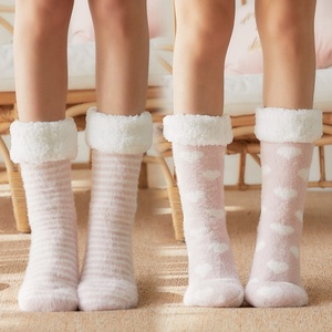 Calzini Invernali da Donna e Ragazze, Caldi e Spessi, in Tessuto Leopardato <span class=keywords><strong>con</strong></span> Fodera in <span class=keywords><strong>Pile</strong></span>, Antiscivolo per Interni - Product Image 3