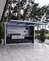 Cuisine conteneur modulaire mobile de luxe en acier inoxydable pour usage extérieur en parc, à vendre