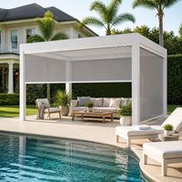 Store banne extérieur coupe-vent grande taille avec fermeture éclair pour terrasses commerciales, toits et cafés