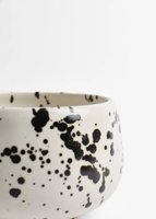 Bol à matcha noir et blanc minimal en céramique tasse et bol à matcha à pois noirs avec bec verseur services à thé matcha en grès