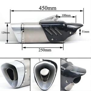 Silencieux d'échappement de moto en acier inoxydable de haute qualité Motocross 250cc Moto 250cc avec bouclier thermique - Product Image 4