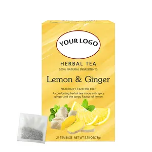 Customer logo Lemon Tea Natural Herbal Blend Tea Bag Lemon Ginger Herb energy tea cut