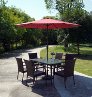 Parasols à bascule tout fer 2.7m Jardin extérieur Restaurant Plage Mid Pole Round Parasols Umbrella