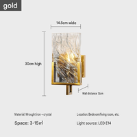 Lampada da Parete Minimalista Postmoderna a Cubo di Cristallo, Illuminazione Decorativa Nordica per Camera da Letto, TV, Corridoio