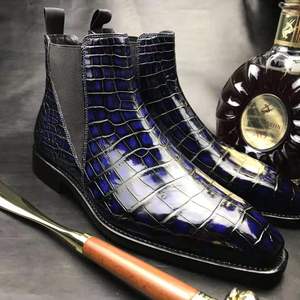 Bottes pour hommes tendance, grandes tailles, en cuir de crocodile véritable, bottes à la cheville, chaussures pour hommes, bottes <span class=keywords><strong>Chelsea</strong></span> personnalisées de haute qualité - Product Image 4