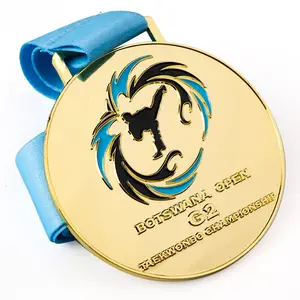 ميدالية ثنائية الجانب عالية الجودة ومخصصة للبيع بالجملة، جائزة مخصصة، ميداليات رياضية ذهبية معدنية للفنون العسكرية