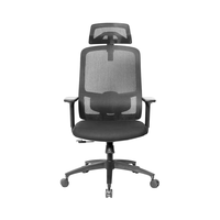 Chaise de bureau ergonomique de direction, dossier haut, appui-tête réglable, design moderne, structure en plastique, accoudoirs réglables en hauteur, pivotante