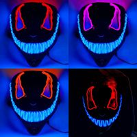 Masque fantôme d'Halloween lumineux à LED, respirant, réutilisable, écologique, en plastique, papier de soie, EVA, PC – Idéal pour les fêtes et les soirées – Grande Vente