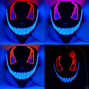 Masque fantôme d'Halloween lumineux à LED, respirant, réutilisable, écologique, en plastique, papier de soie, EVA, PC – Idéal pour les fêtes et les soirées – Grande Vente - Product Image 2