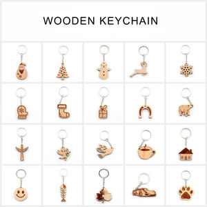 Houten Sleutelhanger Voor Mannen En Vrouwen Cadeau Sleutelhanger Schattig Cartoon Huis Met Raam Houten Sleutelhanger - Product Image 3