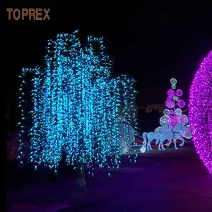 Настраиваемый уличный мотив елки рождественская светодиодная Плакучая ива 350 см Искусственный сад водопад огни IP65 Номинальная свадьба