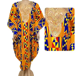 Maxiskit — robe longue brodée Ankara, vêtements imprimés à la cire, jupe personnalisée avec paillettes et perles, nouvelle collection 2020
