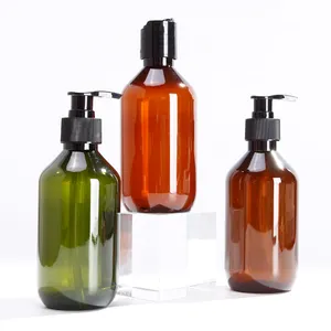 Aanpassen Label 2Oz 8Oz 16Oz 32Oz Amber Huisdier Cosmetische Plastic Flessen Met Zwarte Pomp