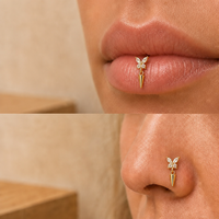ZUOLA Grosir Kustom Anting-anting Tulang Rawan, Anting-anting Bibir, Anting-anting Hidung, Cincin, Perhiasan Tubuh, Titanium Bedah untuk Studio Piercing