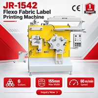 Imprimante Flexo Originale d'Usine JR-1542 pour Étiquettes Textiles 6 Couleurs 60m/min, Machine d'Impression d'Étiquettes de Soin pour Vêtements en Ruban Satiné CE