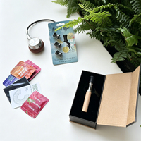 Bâtonnet inhalateur sans fumée en bois pour arrêter de fumer, dispositif d'inhalation aromatisé, embout en silicone réutilisable, capacité 5 ml, lot de 3, pratique