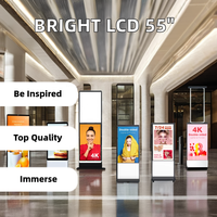 32-55 İnç İç Mekan İnteraktif 4K Dokunmatik Ekranlı LCD Reklam Ekranı IP65 Otomatik Medya Oynatıcı Dijital Totem Video Alışveriş Merkezi