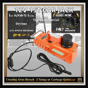 15T Heavy Duty Electric Hydraulic Car Floor Jack 12V DC con luz LED para Sedan Van SUV Trucks - Product Image 3