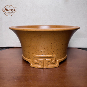 Vaso per Bonsai Classico in Argilla Viola di Yixing, Smaltato, Ecologico, Intagliato a Mano, Ovale, Vintage, 11L, con Foro di Drenaggio, per Uso da Pavimento e Scrivania, per Giardinaggio - Product Image 4