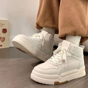 Nouvelles baskets montantes d'automne et d'hiver, style universitaire, couleur blanche - Product Image 2