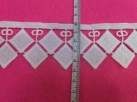Dentelle géométrique de luxe fantaisie ivoire 100 % polyester, broderie soluble dans l'eau pour accessoires de couture de robes et vêtements