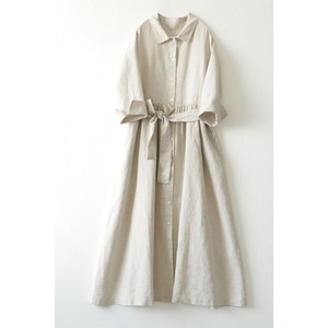 Giapponese artistico abito <span class=keywords><strong>di</strong></span> <span class=keywords><strong>lino</strong></span> <span class=keywords><strong>di</strong></span> cotone per le donne primavera autunno lunga <span class=keywords><strong>camicia</strong></span> con risvolto Midi con bottone Casual modello solido - Product Image 2