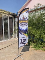 Drapeau de plage personnalisé avec logo imprimé numériquement, en fibre de carbone, avec mât automatique, en polyester, résistant au vent, séchage rapide, écologique, pour voiture