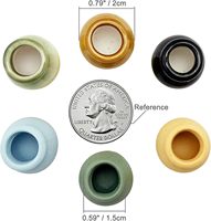 6 Buah Pot Bunga Keramik Mini Terakota dengan Lubang Drainase untuk Rumah Boneka & Taman Peri Bonsai-Ramah Lingkungan DIY Skala 1:12