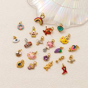 Maravilla Fantástica para Niños | Dijes <span class=keywords><strong>de</strong></span> Esmalte en Acero Inoxidable Chapado en Oro <span class=keywords><strong>de</strong></span> 18K PVD para Creación <span class=keywords><strong>de</strong></span> Joyería DIY | Colgantes Divertidos Infantiles - Product Image 2