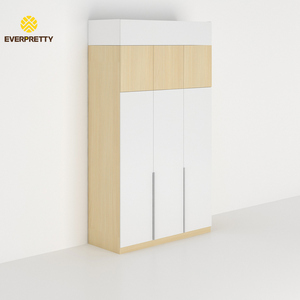 Meubles en bois personnalisés Appartement <span class=keywords><strong>Chambre</strong></span> à <span class=keywords><strong>coucher</strong></span> Armoire moderne blanche 3 portes avec compartiment supérieur - Product Image 1