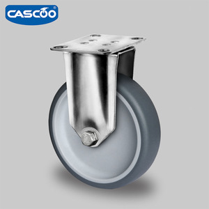 CASCOO 4 pouces verrouillage total trou <span class=keywords><strong>de</strong></span> boulon TPR roulettes en acier inoxydable cuisine <span class=keywords><strong>Transport</strong></span> conteneur <span class=keywords><strong>roulette</strong></span> - Product Image 5