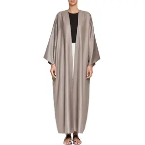 Feishun Factory wholesale price plain color long open style batwing sleeve Dubai UAE beach moroco kaftans