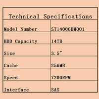 ST14000DM001 HDD 14TB 3,5 inci SATA3.0 Antarmuka 6GB/s Kecepatan 7200RPM Cache 256MB Mendukung Operasi Terus Menerus 24/7 Perangkat NAS
