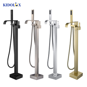 Trung Quốc <span class=keywords><strong>Victorian</strong></span> tĩnh nhiệt màu đen phòng tắm tầng thường vụ thác vàng tắm vòi và bồn tắm bằng đồng thau vòi Set - Product Image 5