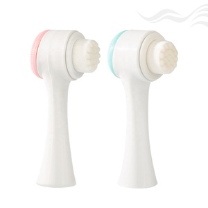 <span class=keywords><strong>Brosse</strong></span> <span class=keywords><strong>Nettoyante</strong></span> <span class=keywords><strong>Visage</strong></span> <span class=keywords><strong>Douce</strong></span> Manuelle à Poils Souples Double Face pour Nettoyage des Pores et Exfoliation - Product Image 1