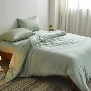 Toptan soğutma lüks yatak odası yatak çarşaf düz renk 100% viskon bambu sac setleri