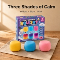 Jouets sensoriels Squishy à changement de couleur, ultra-sensibles à la lumière, super compressibles, à récupération lente, compagnon de bureau