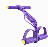 Ensemble d'entraînement avec bandes de résistance (10 tubes), tapis de yoga antidérapant durable à tension moyenne et pédales pour exercices à domicile