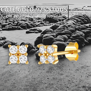Pendientes de Plata de Ley 925 con Forma de Estrella para Mujer, Venta al por Mayor |   Linda Joyería de Moda Chapada en Oro con Diamantes CZ 5A de Cuatro Garras para Mujer - Product Image 2