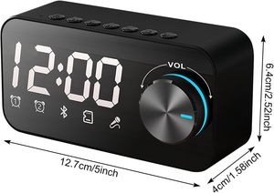 Music Player <b>LED</b> Speaker with Digital Display Card Alarm <b>Clock</b> Reloj Speaker Digital Desk Table <b>Clock</b> - Product Image 3