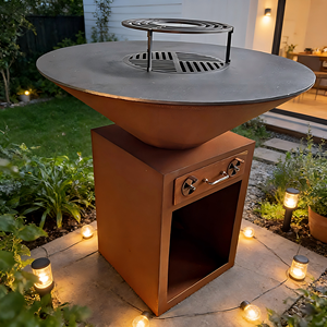 Braciere BBQ in Acciaio Corten, <span class=keywords><strong>Griglia</strong></span> a Legna Resistente <span class=keywords><strong>per</strong></span> Esterni, Caminetto Rustico <span class=keywords><strong>per</strong></span> Cortile e Patio, Vendita Diretta dalla Fabbrica - Product Image 5