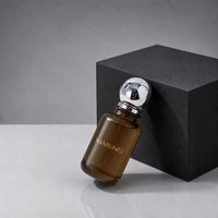 Flacon de parfum personnalisé avec logo pour les propriétaires de marques, cadeau de voyage, 30 ml, 50 ml, 100 ml, flacon en verre noir givré avec vaporisateur